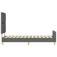 estructura de cama con cabecera gris oscuro 80 x 200 cm tela