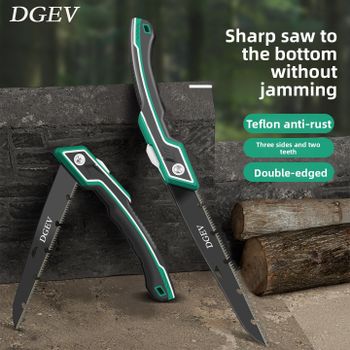 La sierra de mano plegable ergonómica DGEV es adecuada para cortar madera al aire libre, podar árboles, acampar, hacer senderismo y otras actividades.