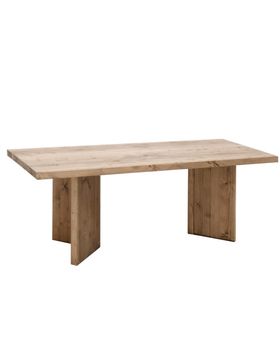 Mesa de centro de madera maciza en tono roble oscuro de 120x50cm