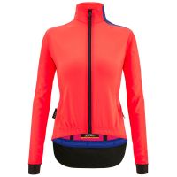 santini womens vega hooded multi jacket - m - granatina pink