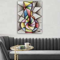 pintura decorativa lienzo 6360883670100 multicolor 70x100 cm