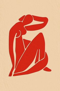 Cuadro orgánico mujer roja impresión sobre lienzo 60x90cm