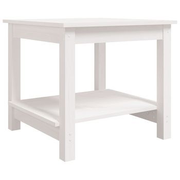 Mesa De Centro De Madera Maciza De Pino Blanca 50x50x45 Cm Vidaxl