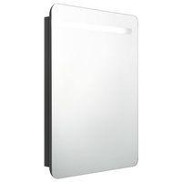 armario de bano con espejo led negro brillante 60x11x80 cm vidaxl