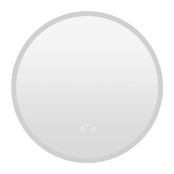 Costway Espejo de Baño LED Redondo de 70 cm con 3 Colores de Luz Regulación de la Intensidad Antivaho Memoria