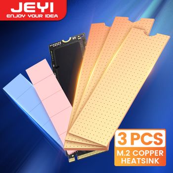 Disipador de calor JEYI Pure Copper M.2 2280 SSD, enfriador de alta conductividad térmica con almohadilla de silicona, Compatible con ordenador portátil/escritorio