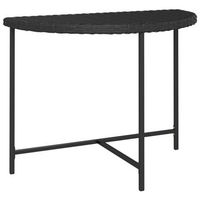 mesa de jardin  mesa de exterior de ratan sintetico negra 100x50x75 cm