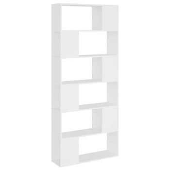 Estantería  librería separador madera blanco 80x24x186 cm