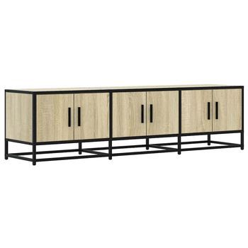 Mueble Tv Metal Y Madera Ingeniería Roble Sonoma 150x35x41 Cm Vidaxl
