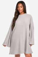 vestido plus holgado de canale suave con atadura en la espalda gris
