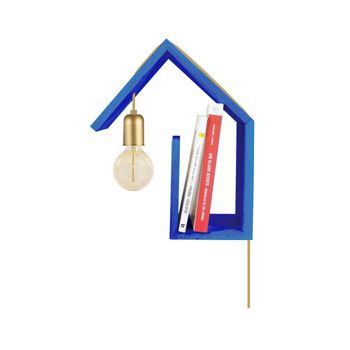 Aplique de pared cono madera azul