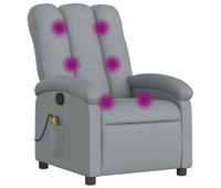 vidaxl sillon reclinable de masaje de tela gris claro