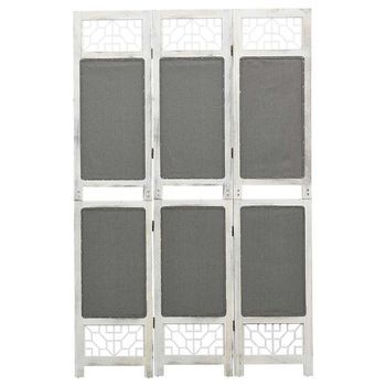 Biombo Divisor De 3 Paneles De Tela Gris 105x165 Cm Vidaxl