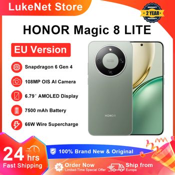 HONOR Magic 8 Lite Versión EU, Teléfono Inteligente 5G, Snapdragon 6 Gen4, Resistente a Caídas de 2.5m, IP69K Resistente al Polvo, 7500mAh, 108MP OIS AI, eSIM