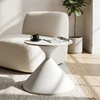mesa de centro de metal blanca cm o 42x40