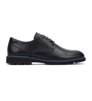 Pikolinos para hombre. M7D-4289 Zapatos de Piel Alarcon negro (41), Plano, Cordones, Casual
