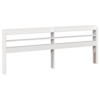 Cabecero De Cama Con Estantes Madera Maciza Pino Blanco 180 Cm Vidaxl