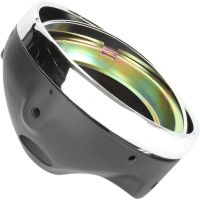 casco de faro halogeno 7 lucas negro llanta cromo