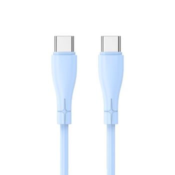 Cool Cable USB Silicona Universal Tipo-C a Tipo-C 1m Celeste