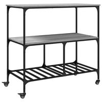 carrito de cocinarestanteria de cocina carrito de servir madera ingenieria gris sonoma 100x50x95 cm