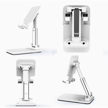 Soporte Móvil de Mesa, Soporte Movil de Escritorio Plegable, Soportes para Moviles de Regulável, Soporte para Teléfono Inteligente de Escritorio con Ajuste de múltiples ángulos Compatible con Todos
