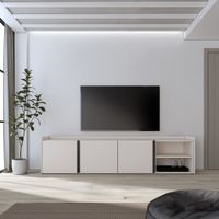 mueble tv efecto madera beige 207x35x50cm