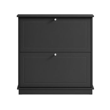 Zapatero con 2 puertas armario de entrada negro