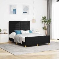 estructura de cama con cabecera negro 140 x 200 cm tela vidaxl