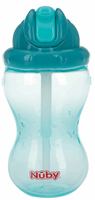nuby flip-it taza con pajita  12m 360 ml verde