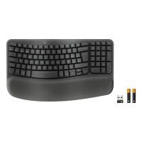 teclado de membrana logitech wave keys for business layout es ergonomico inalambrico con reposamunecas