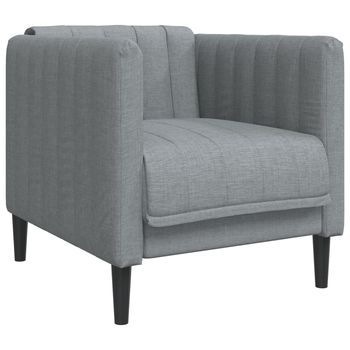 Sillón De Tela Gris Claro