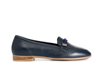 mocasines de piel con horsebit de pedrería blue 37