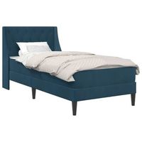 estructura de cama con colchon azul 100 x 200 cm terciopelo vidaxl