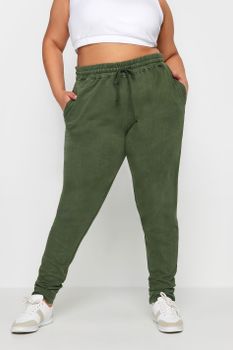 Yours Joggers De Algodón Verde Pino, Mujer Curvy Y Tallas Grandes, Yours