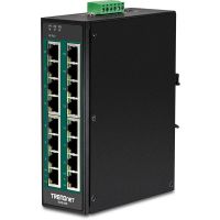 switch gigabit industrial trendnet ti-pg160 16 puertos poe 240w
