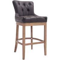 taburete lakewood cuero autentico  madera clara cuero autentico marron 57x55x109 cm clp