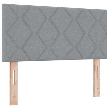 Cabecero De Tela Geométrico Con Cabecera Gris Claro 100 Cm Tela