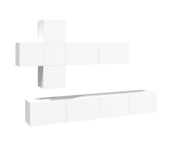 Set de muebles para tv 7 piezas madera contrachapada blanco