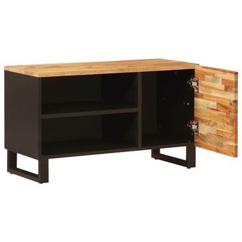 Mueble De Tv | Mueble De Salón | Gabinete De Tv Marrón 80 X 33 X 46 Cm Madera De Mango Maciza