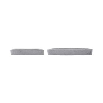 Bandejas de piedra gris ( lote de 2 )