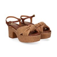 unisa sandalias con plataforma mujer - marron talla 37