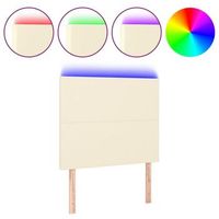 cabeceropanel de cabecero con luces led cuero sintetico crema 100x5x118128 cm