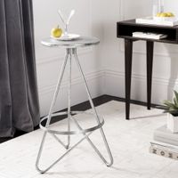 taburete de bar en metal plata