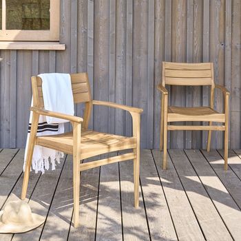 Sillón De Jardín De Madera De Teca Maciza (juego De 2)