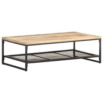 Mesa De Centro De Madera Maciza De Mango 110x60x35 Cm Vidaxl