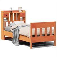 cama para adulto  cama individual  estructura de cama sin colchon madera maciza marron 75x190 cm