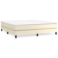 cama tapizada 203x160x25 cm vinilo - crema