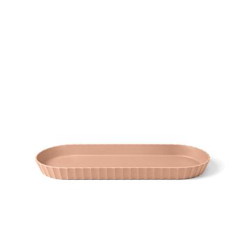 Bandeja ovalada opaca en polipropileno rosa 37,5x15 cm