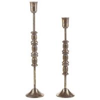 conjunto de 2 candeleros metal dorado dos tamanos clasico salamina