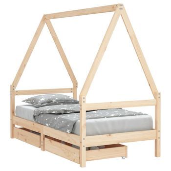 Estructura De Cama Infantil Con Cajones Madera De Pino 80x160cm Vidaxl